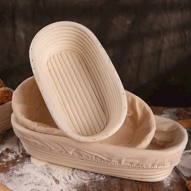 Bread Proofing Basket Handwoven Rattan Cotton Liner Included