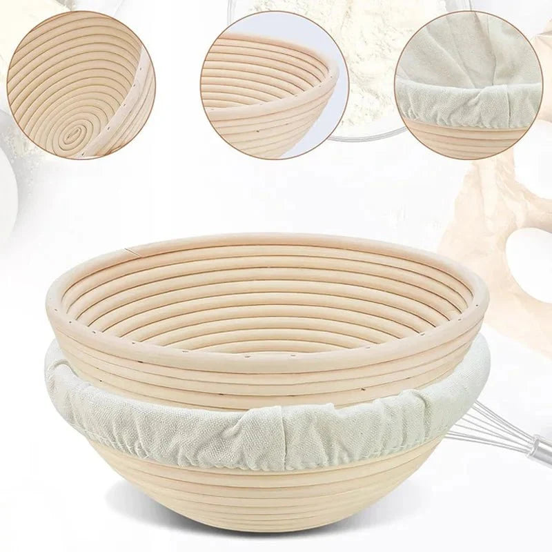 Bread Proofing Basket Handwoven Rattan Cotton Liner Included