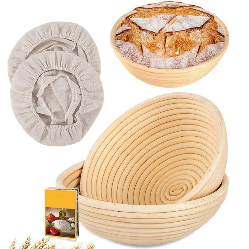 Bread Proofing Basket Handwoven Rattan Cotton Liner Included