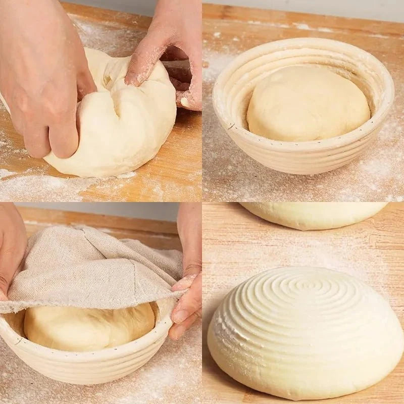 Bread Proofing Basket Handwoven Rattan Cotton Liner Included