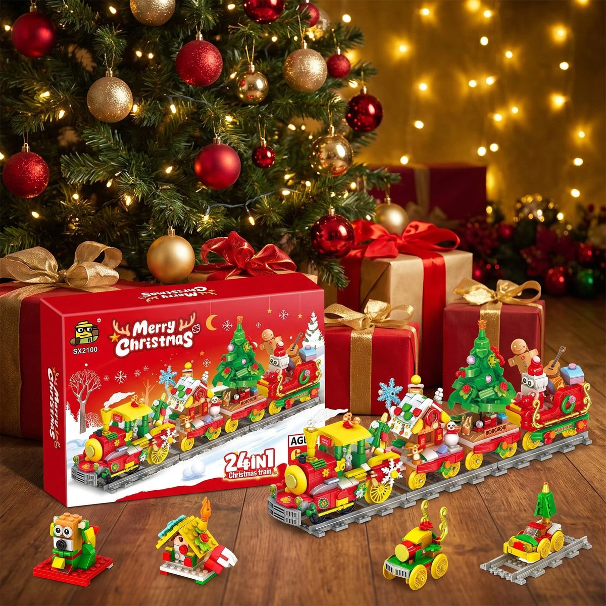 Brick Advent Calendar Christmas Train 24 Builds 872 Pieces
