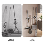 Broom & Mop Holder Angle-Adjustable Suction Cup Multi-Hook