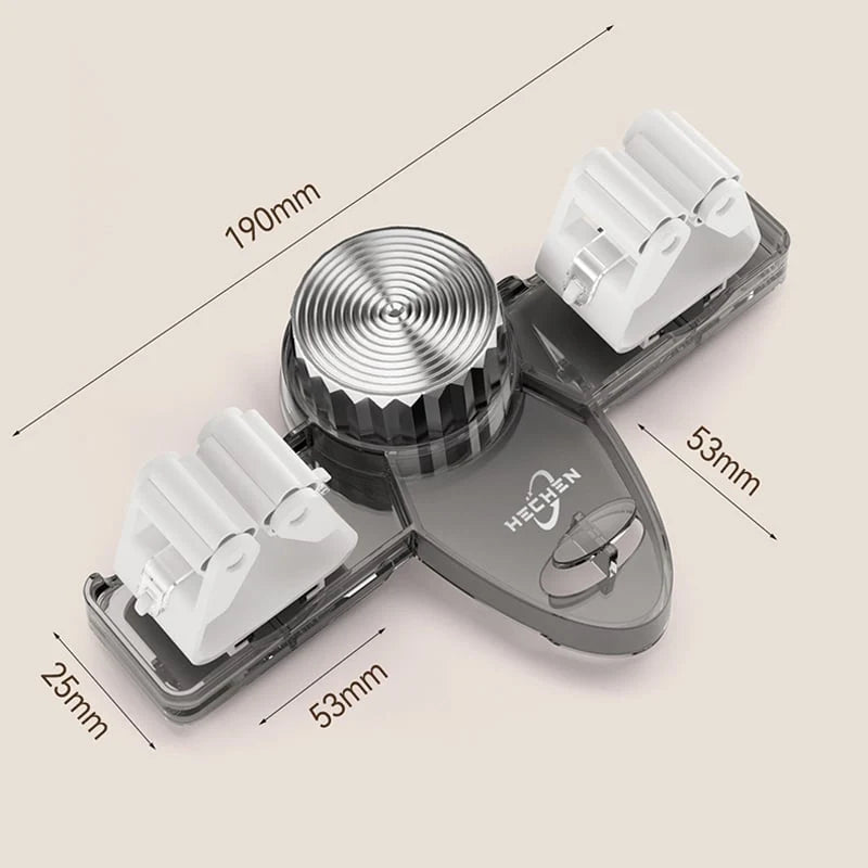 Broom & Mop Holder Angle-Adjustable Suction Cup Multi-Hook