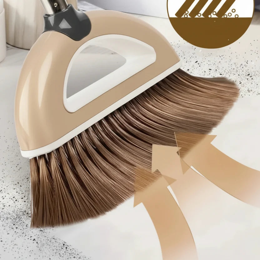 Broom and Dustpan Set Lightweight Plastic Indoor & Outdoor