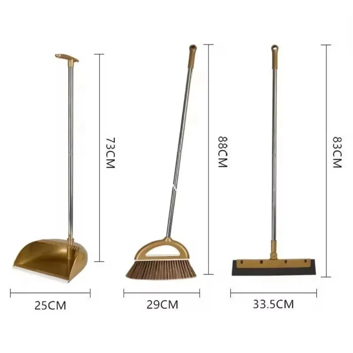 Broom and Dustpan Set Lightweight Plastic Indoor & Outdoor