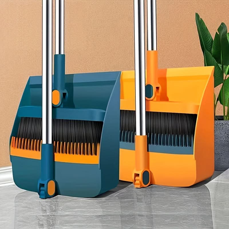 Broom and Dustpan Set Long Handle Upright Storage
