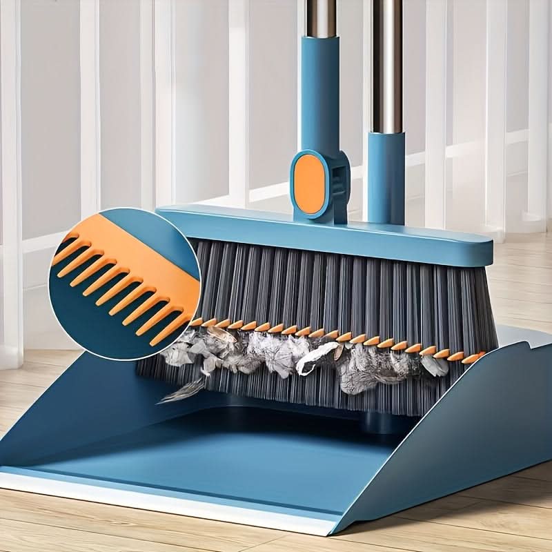 Broom and Dustpan Set Long Handle Upright Storage