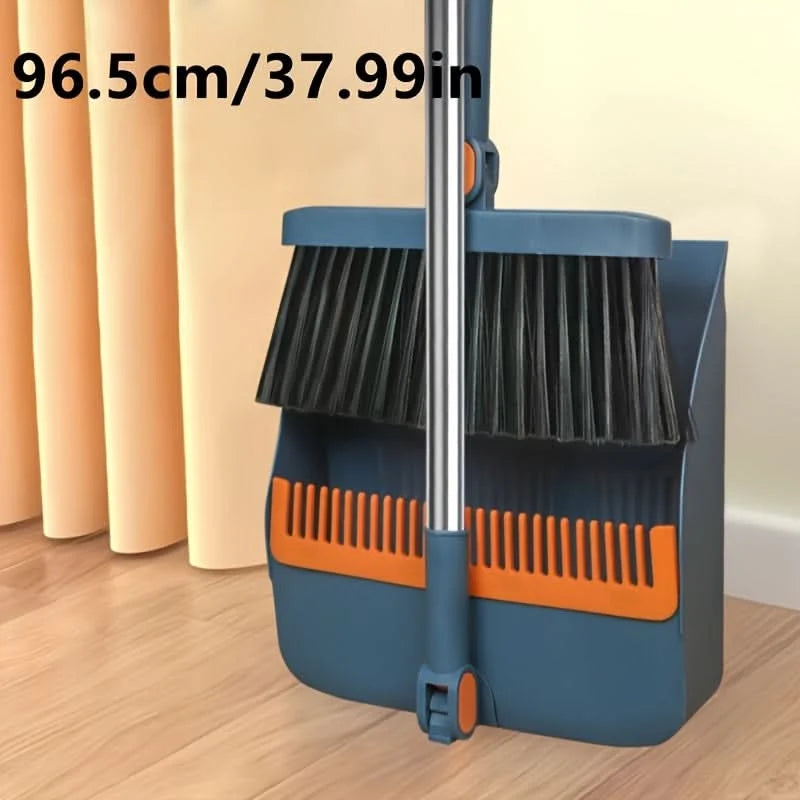 Broom and Dustpan Set Long Handle Upright Storage