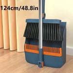 Broom and Dustpan Set Long Handle Upright Storage