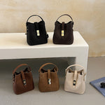 Bucket Bag Woven Leather Spacious Interior Sturdy Handle