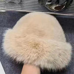Bucket Hat Faux Fur Warm Stretch Fit