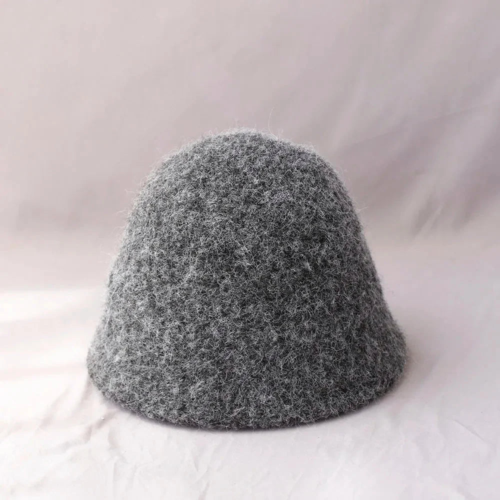 Bucket Hat Wool Foldable Breathable Warmth