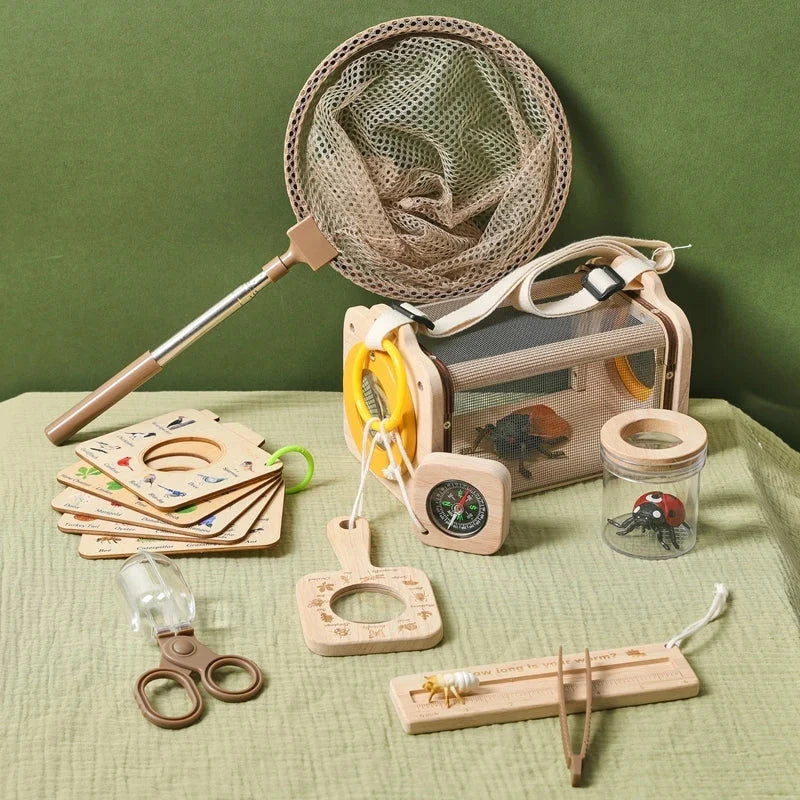 Bug Observation Kit Wooden Magnifier Set
