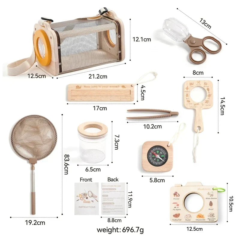 Bug Observation Kit Wooden Magnifier Set