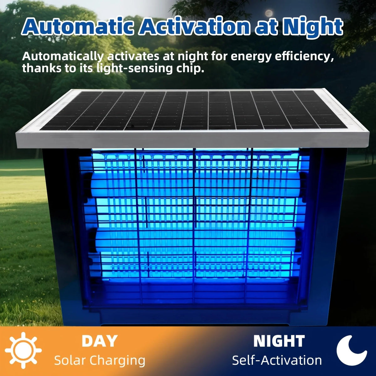 Bug Zapper Solar-Powered UV 2,000 Sq Ft Coverage