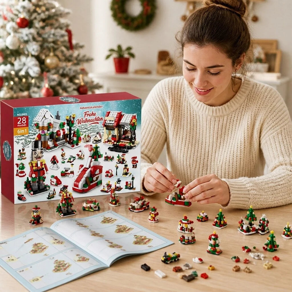 Building Block Advent Calendar 24-Day Christmas Countdown Sets of 24