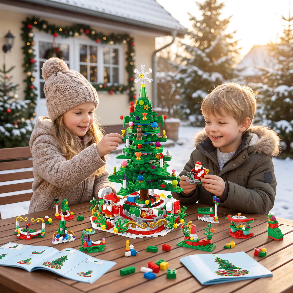 Building Block Advent Calendar 24-Day Christmas Tree Scene