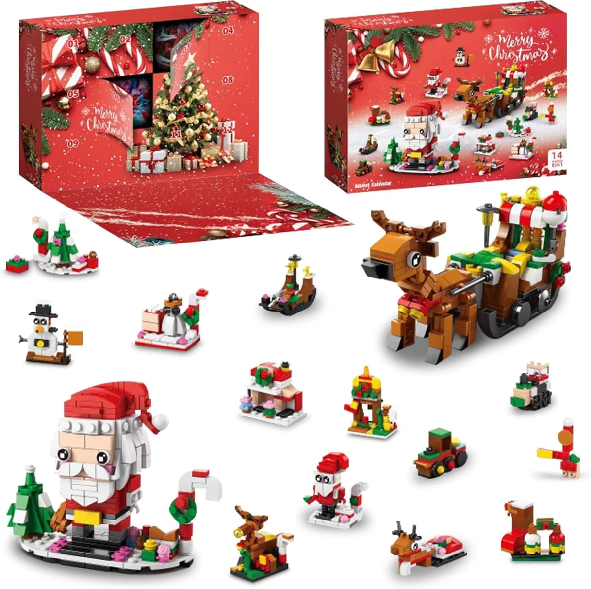 Building Block Advent Calendar 24-Day Christmas Village Theme