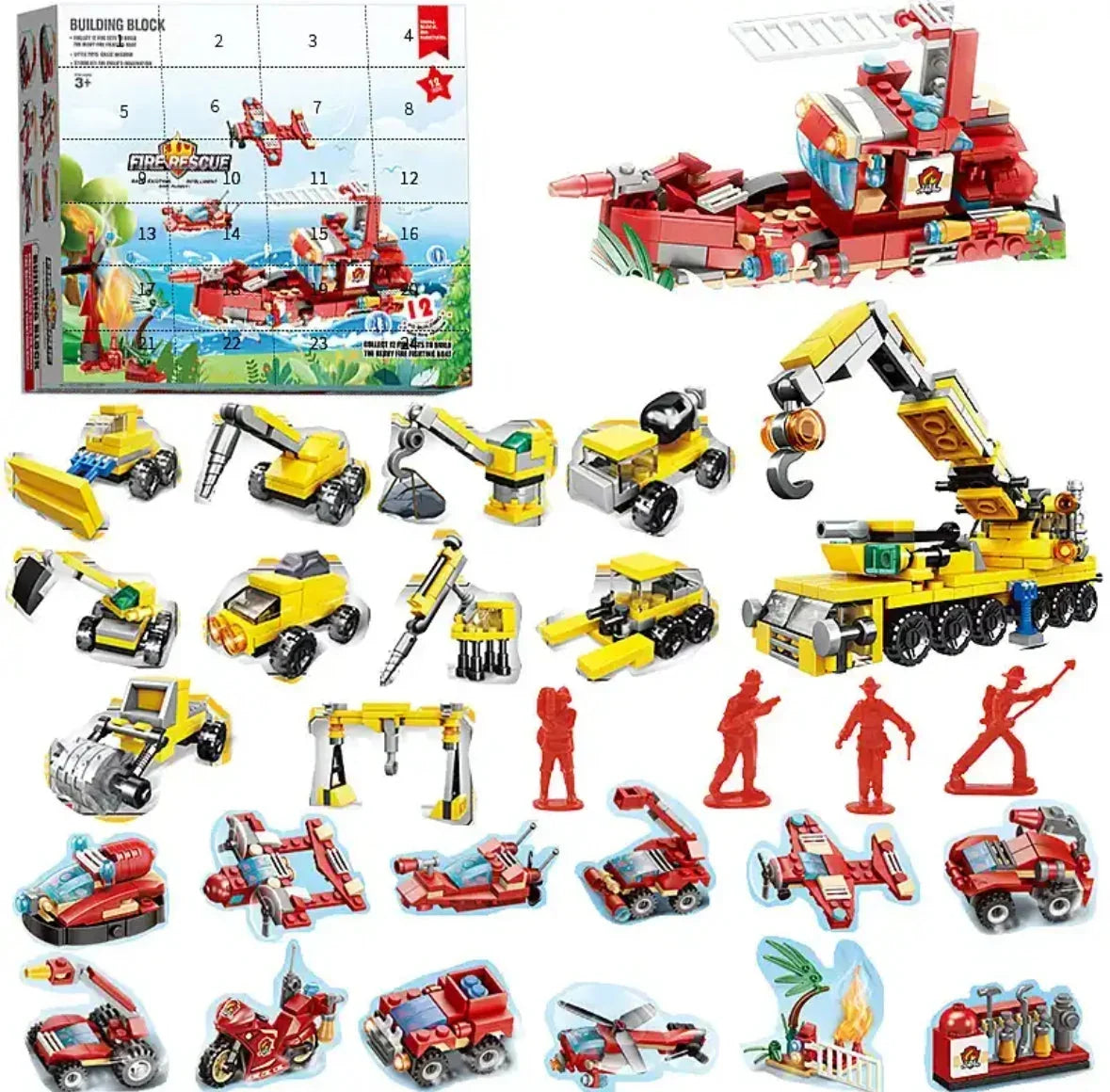 Building Block Advent Calendar 24 Mini Models Four Themes