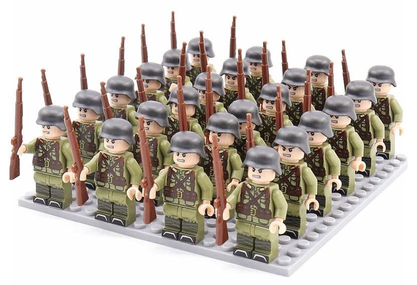 Building Block Figure Set 21 Pieces With Accessories