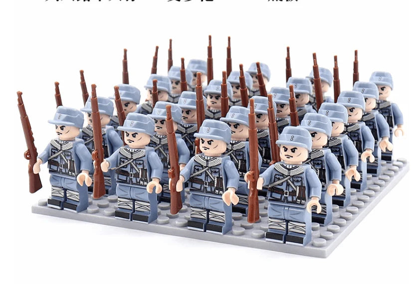Building Block Figure Set 21 Pieces With Accessories
