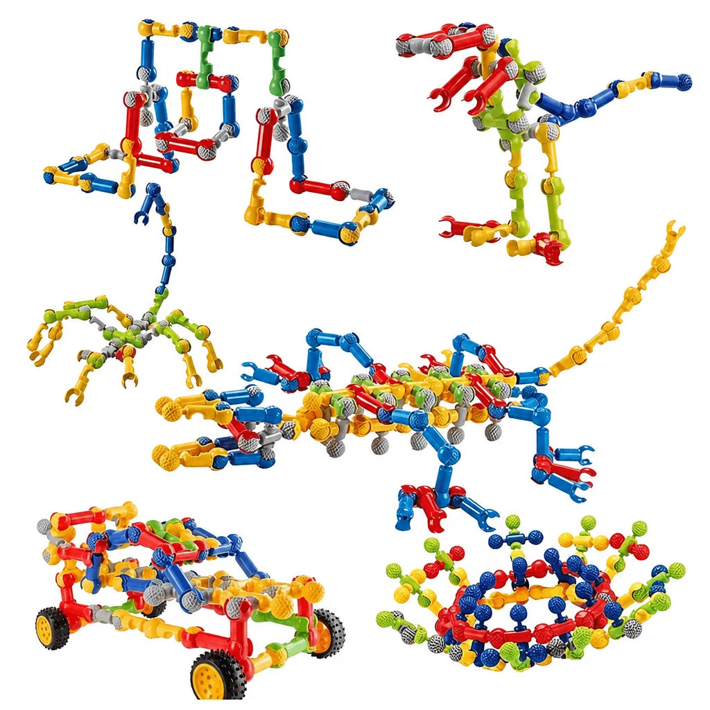 Building Block Set Colorful Interlocking Pieces for Creative Play
