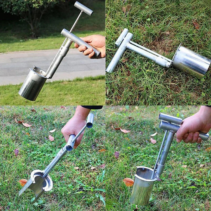 Bulb Planter 5-in-1 Galvanized Steel Ergonomic T-Handle