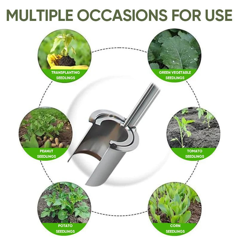 Bulb Planter 5-in-1 Galvanized Steel Ergonomic T-Handle