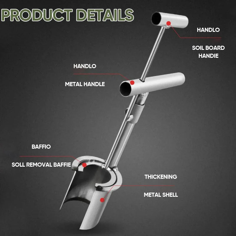 Bulb Planter 5-in-1 Galvanized Steel Ergonomic T-Handle