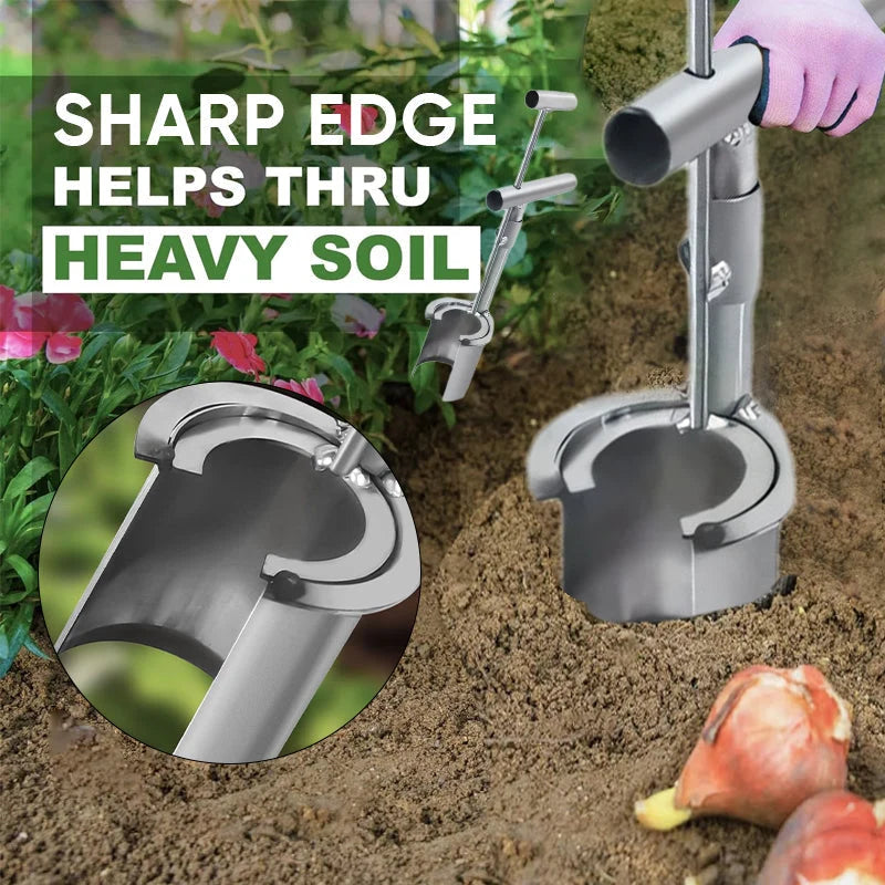 Bulb Planter 5-in-1 Galvanized Steel Ergonomic T-Handle