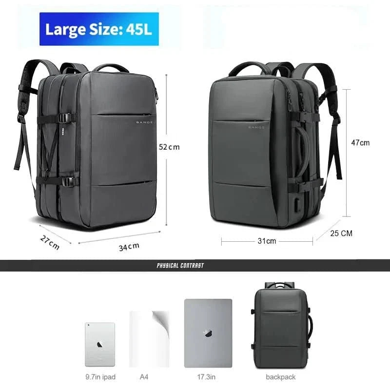 Business Backpack Expandable Water-Repellent Padded Laptop Compartment