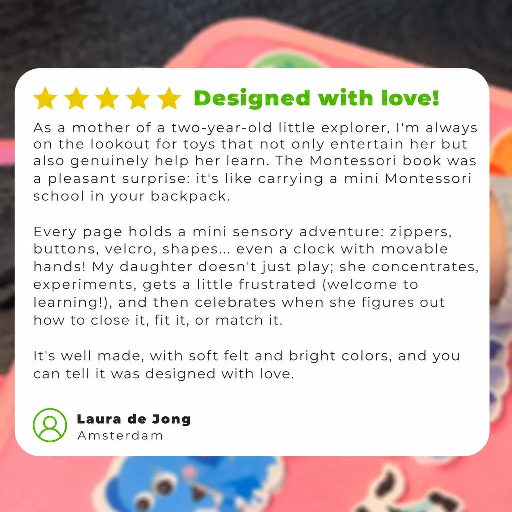 Busy Book Felt 8 Interactive Pages Travel-Friendly
