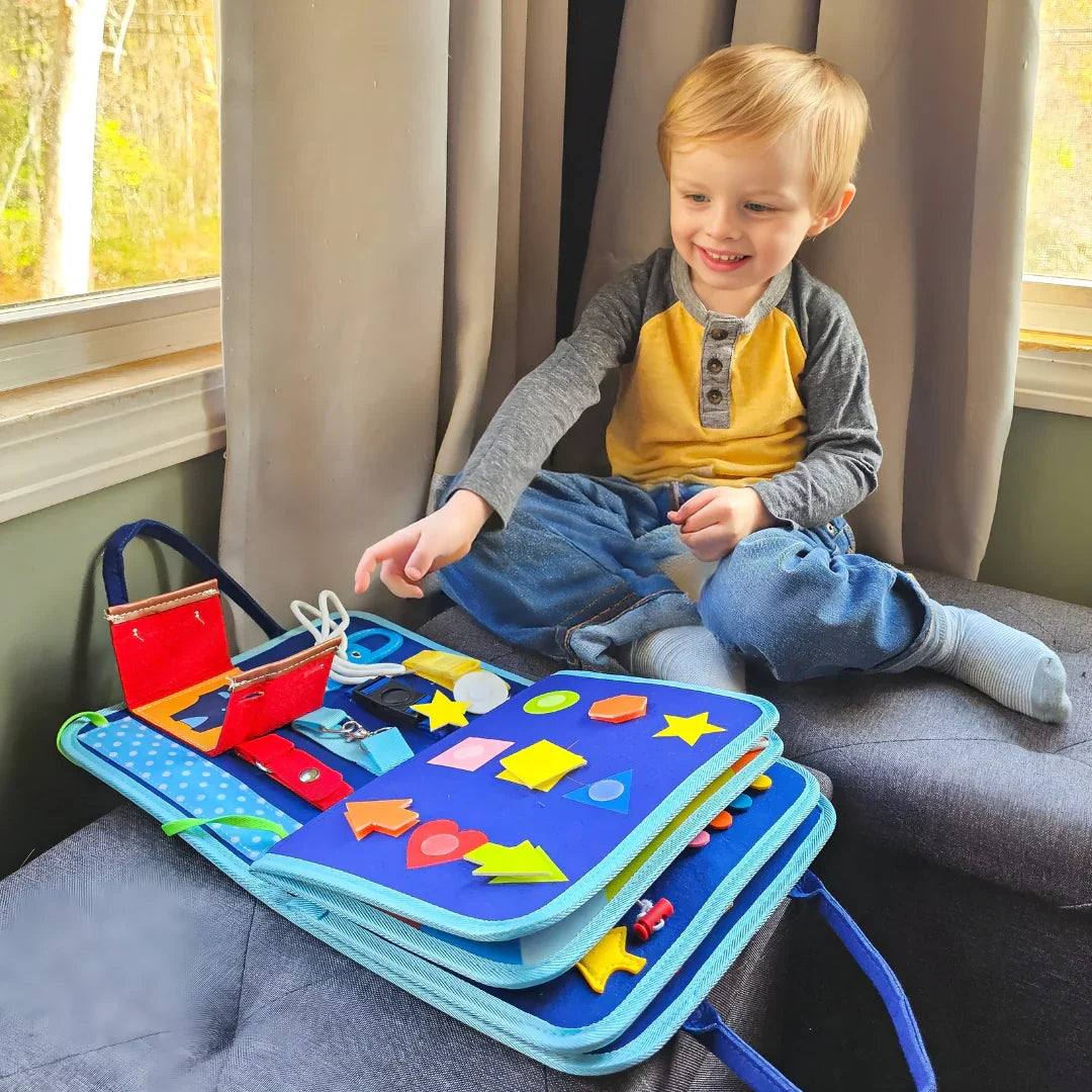 Busy Book Felt 8 Interactive Pages Travel-Friendly