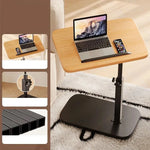 C-Shaped Side Table Adjustable Height 360 Degree Rotation Wheels