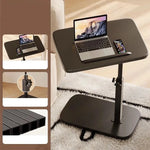 C-Shaped Side Table Adjustable Height 360 Degree Rotation Wheels