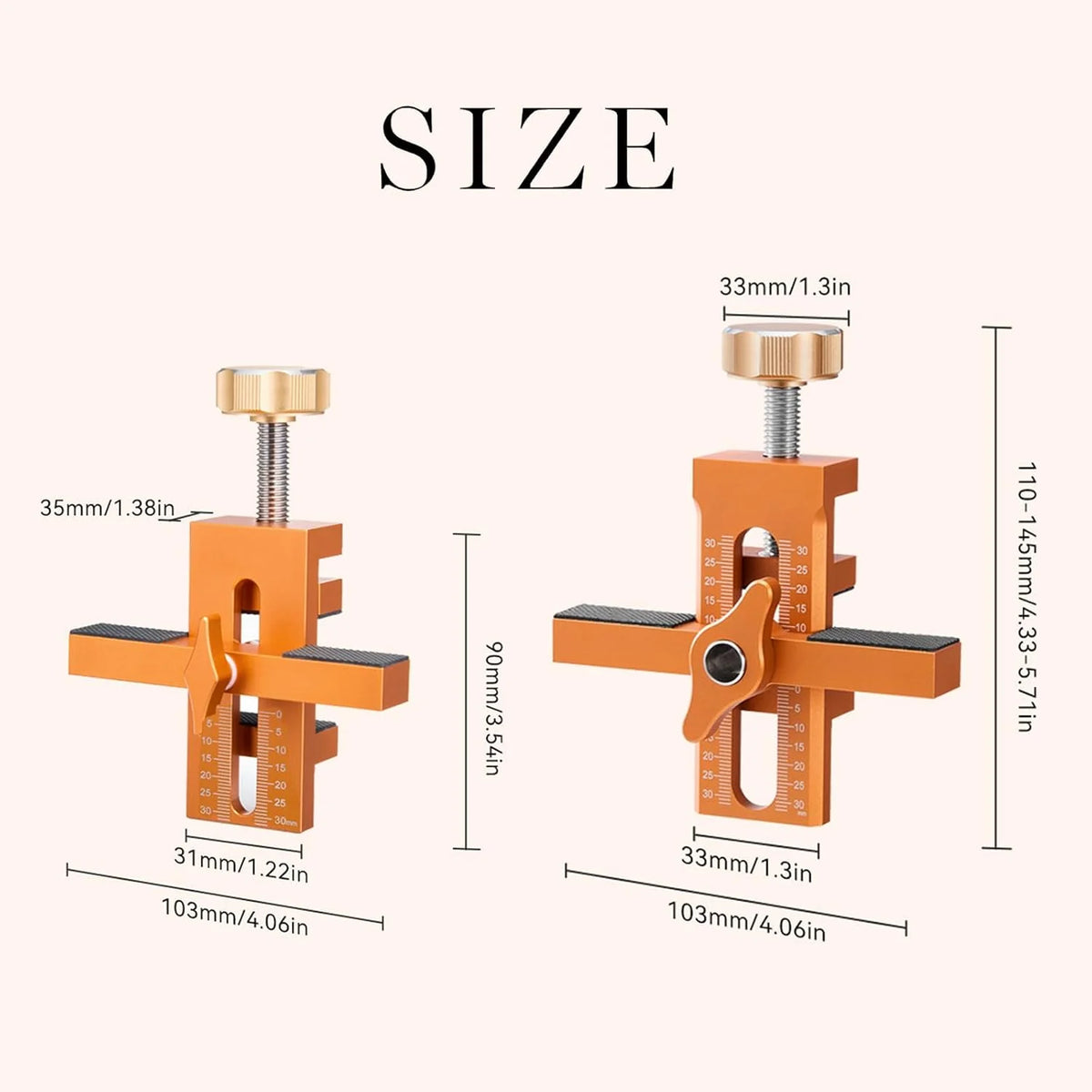 Cabinet Door Installation Jig Adjustable Support & Graduated Scale