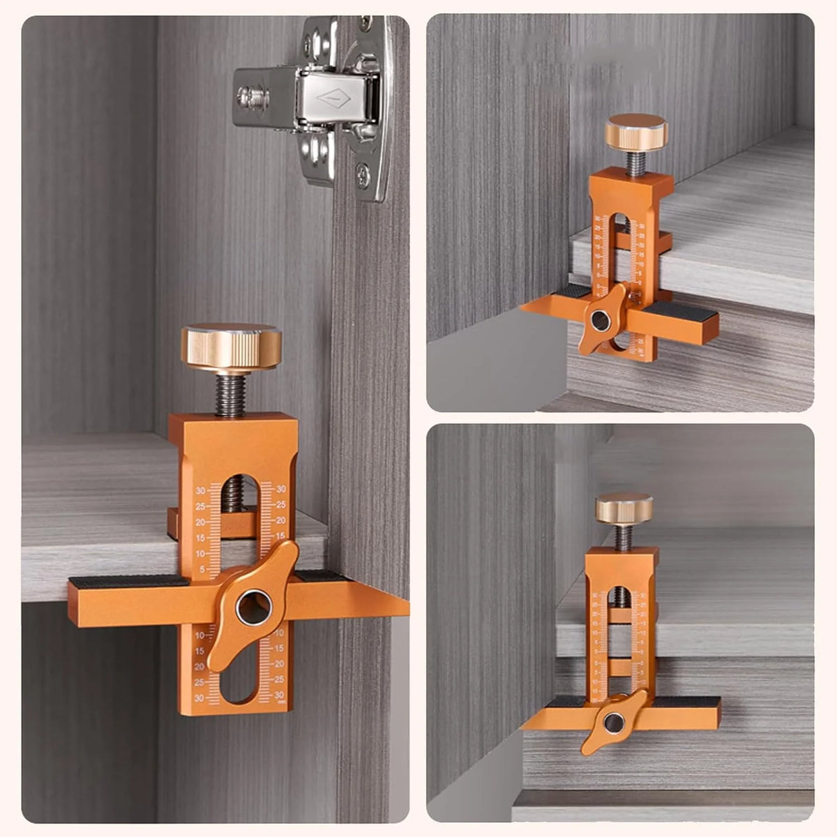 Cabinet Door Installation Jig Adjustable Support & Graduated Scale