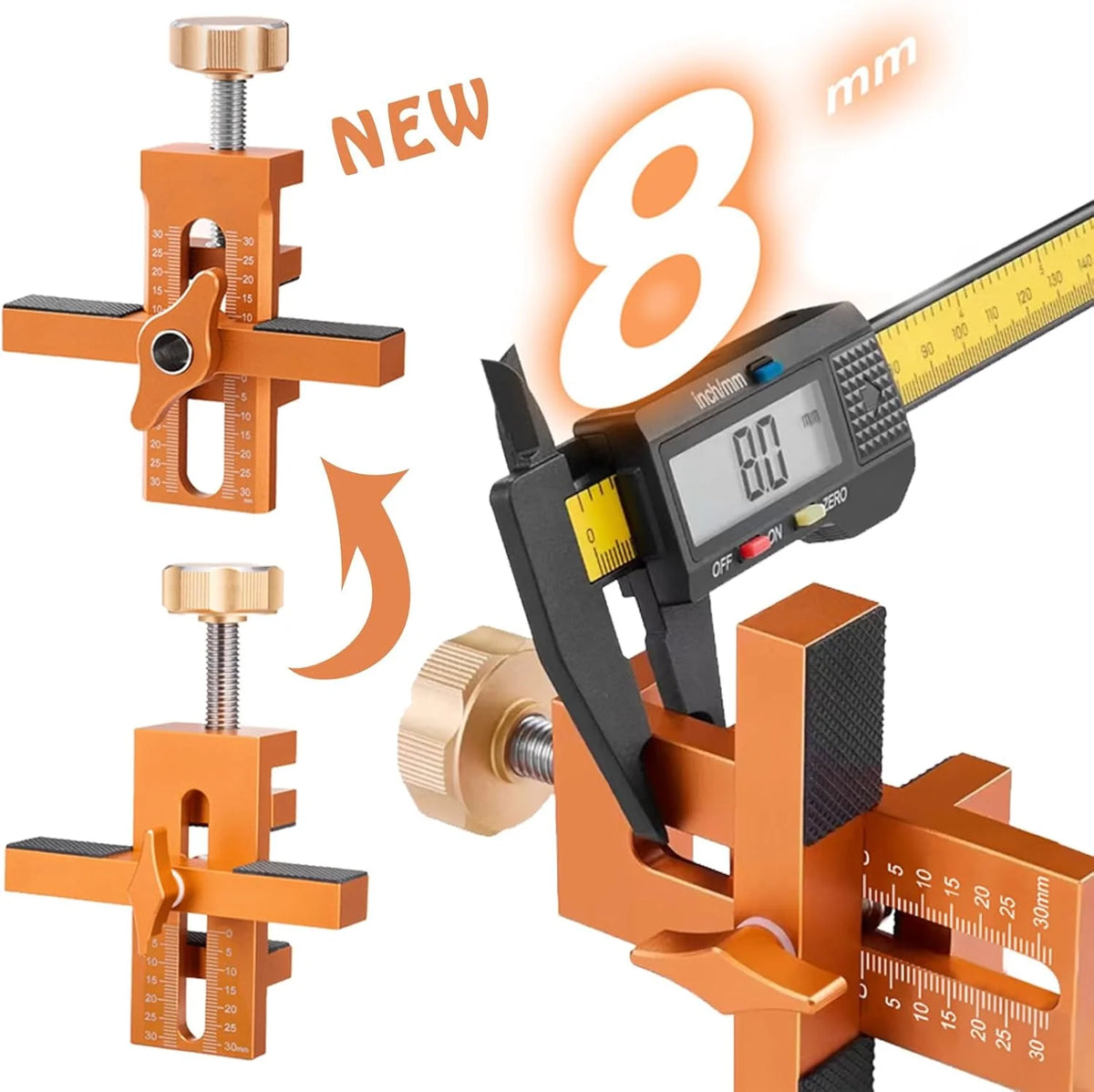 Cabinet Door Installation Jig Graduated Scale & Adjustable Support