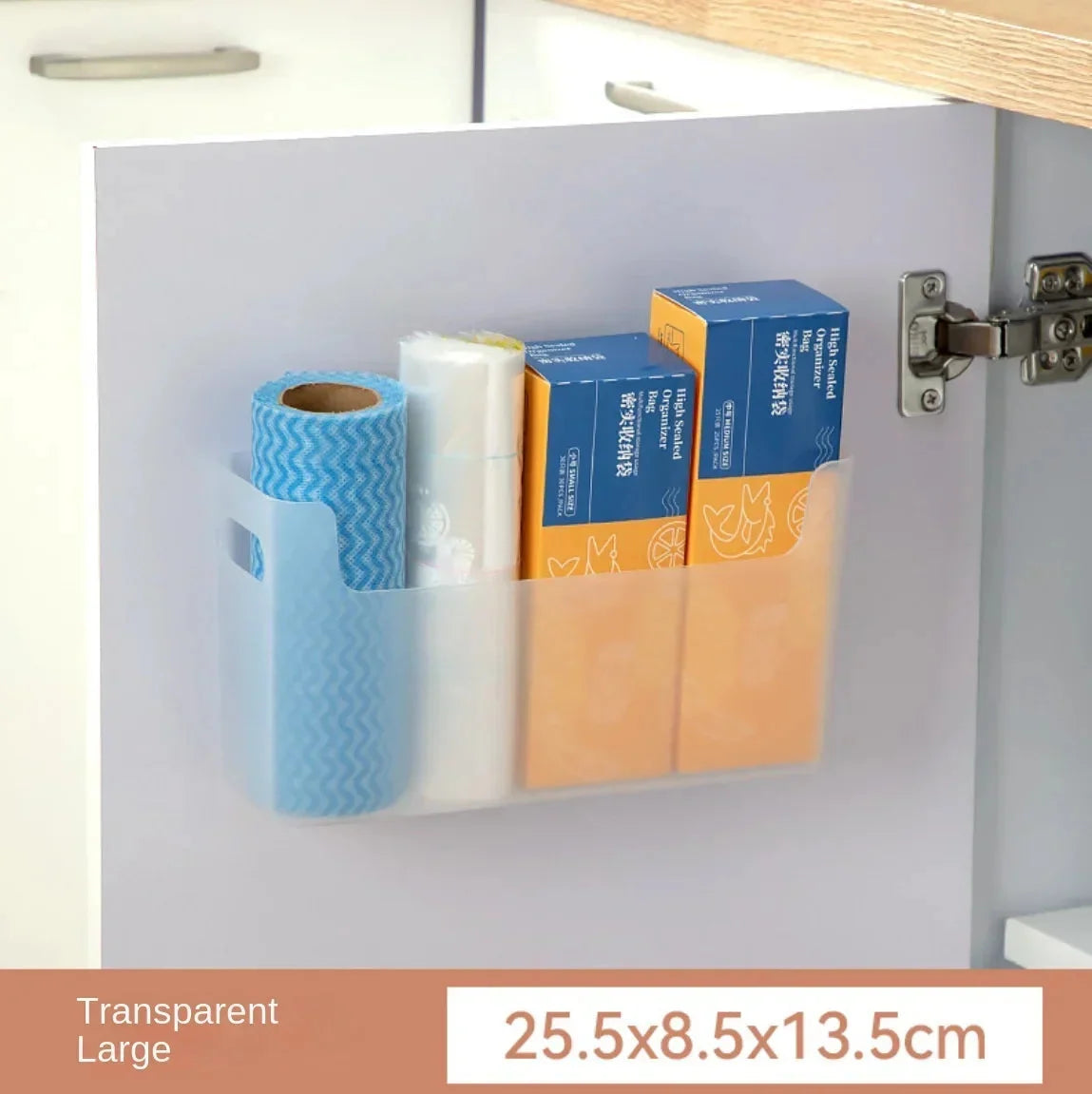 Cabinet Door Organizer Shelf Adhesive Mount No-Drill Plastic