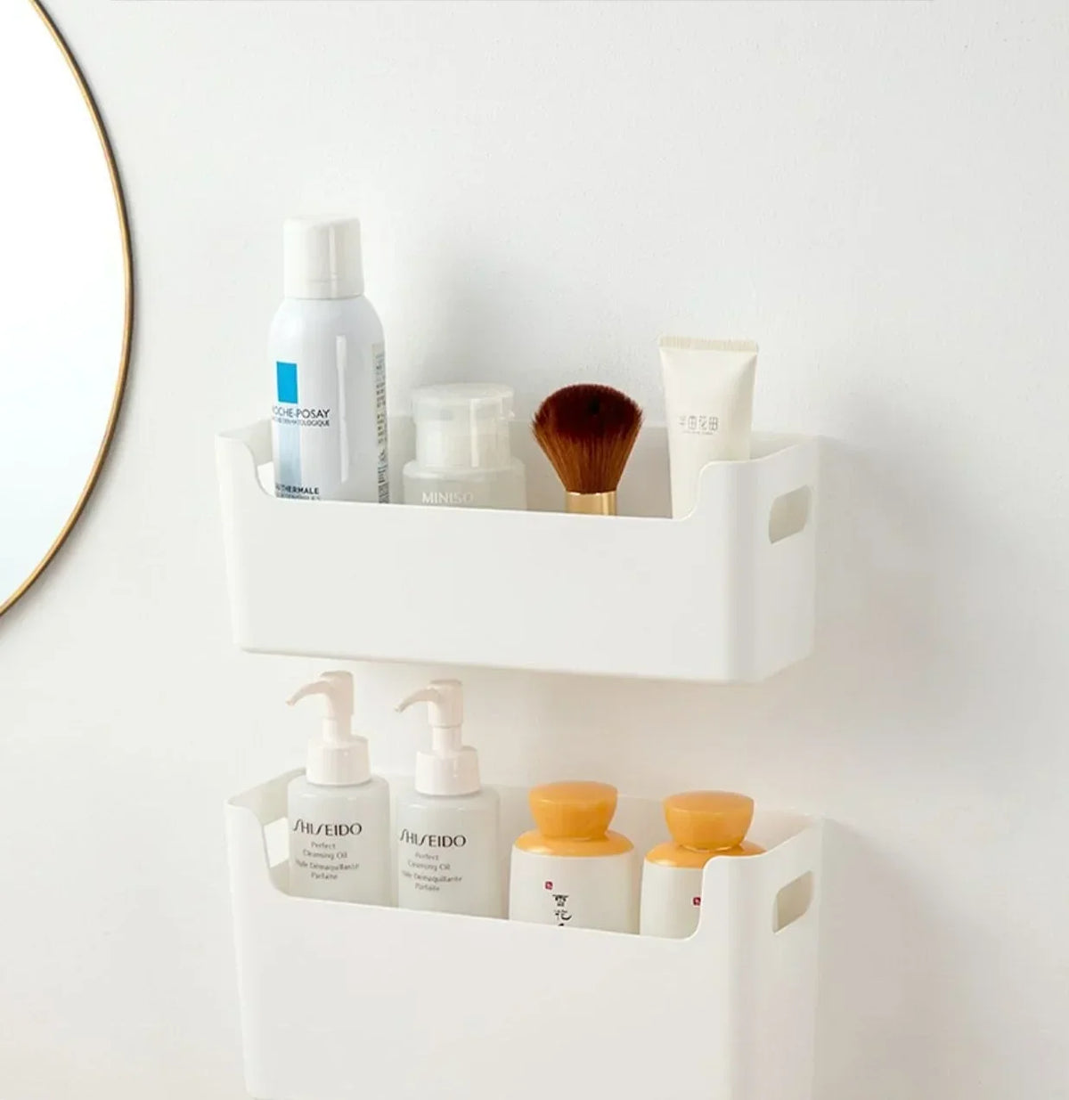 Cabinet Door Organizer Shelf Adhesive Mount No-Drill Plastic