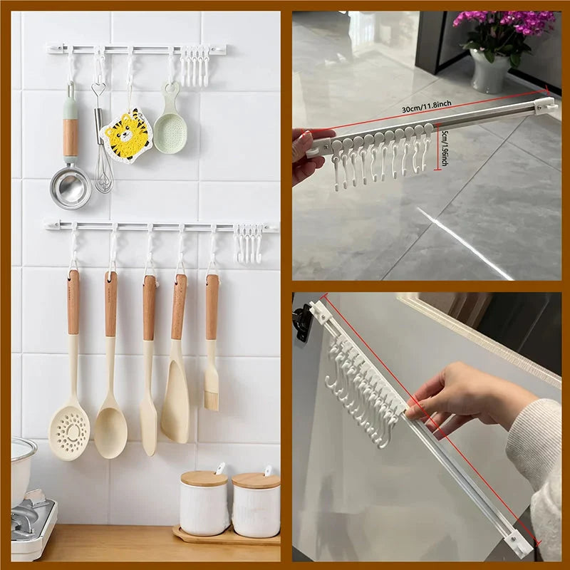 Cabinet Hooks Adjustable Sliding Drill-Free Installation
