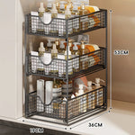 Cabinet Organizer Pull-Out Mesh Drawers Powder-Coated Steel