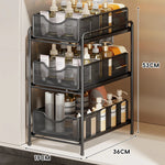 Cabinet Organizer Pull-Out Mesh Drawers Powder-Coated Steel