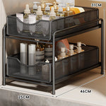 Cabinet Organizer Pull-Out Mesh Drawers Powder-Coated Steel