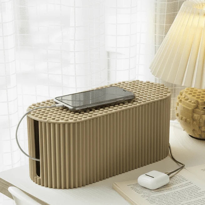Cable Management Box Plastic Conceals Cables & Power Strips