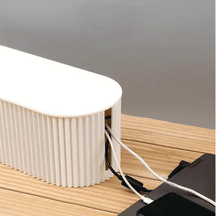 Cable Management Box Plastic Conceals Cables & Power Strips