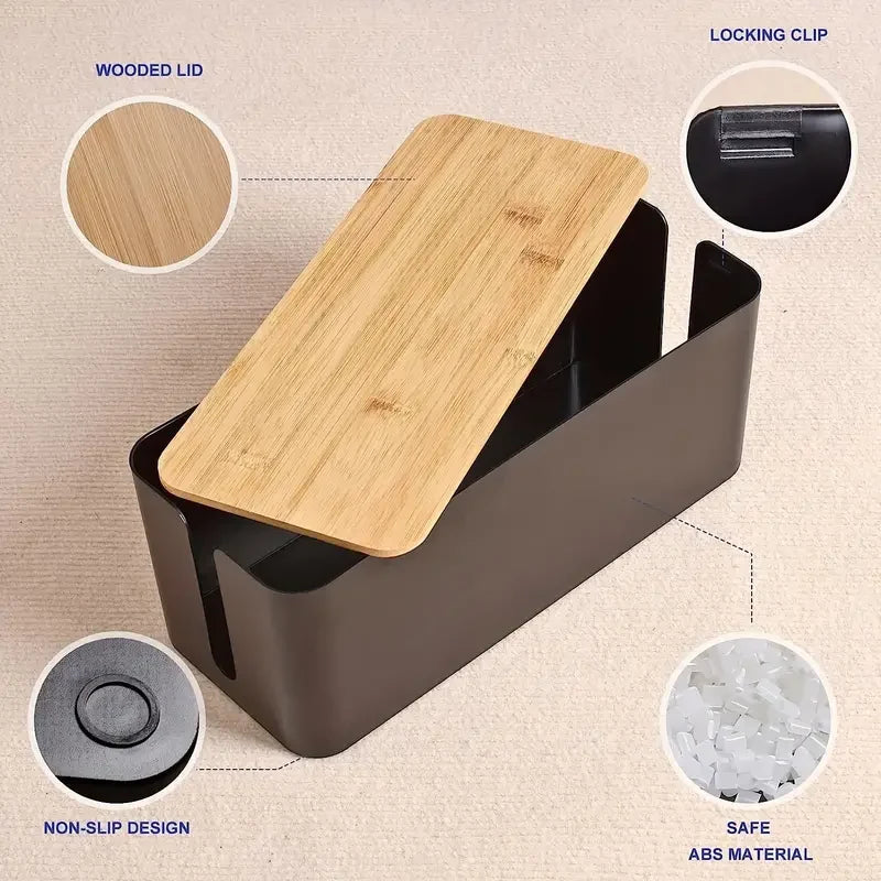 Cable Organizer Box Ventilated Child & Pet Safe