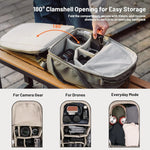 Camera Backpack Rear Access Water-Repellent Customizable Dividers