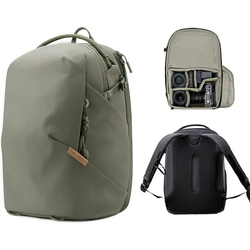 Camera Backpack Rear Access Water-Repellent Customizable Dividers