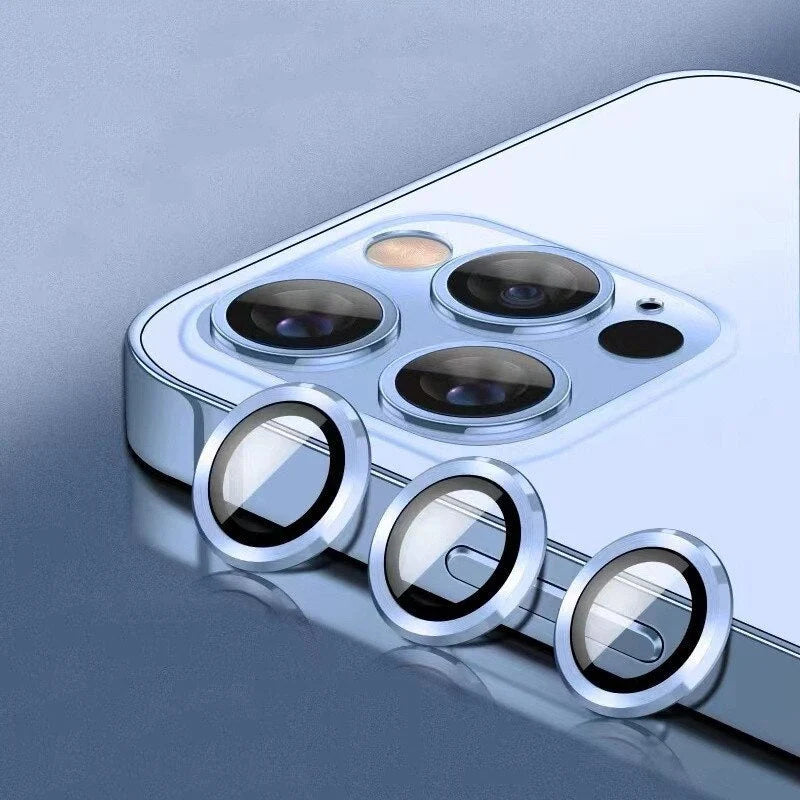 Camera Lens Protector Scratch-Resistant Clear Glass & Aluminum Alloy Ring